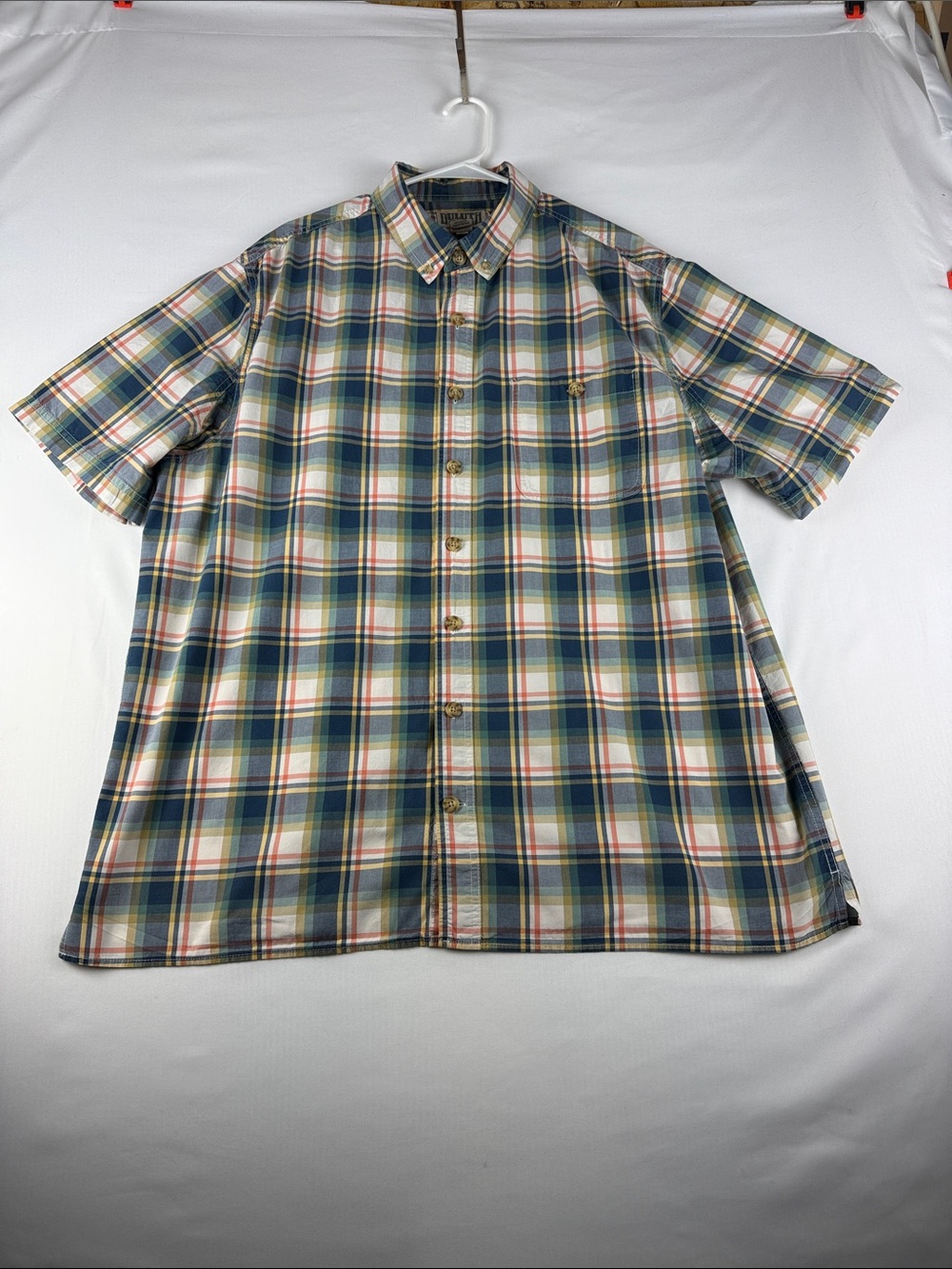 Duluth Trading Plaid Button Down Shirt Men's XLT Untucked Standard Fit Like New